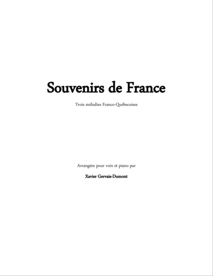 Souvenirs de France Voice scores gallery preview page 1