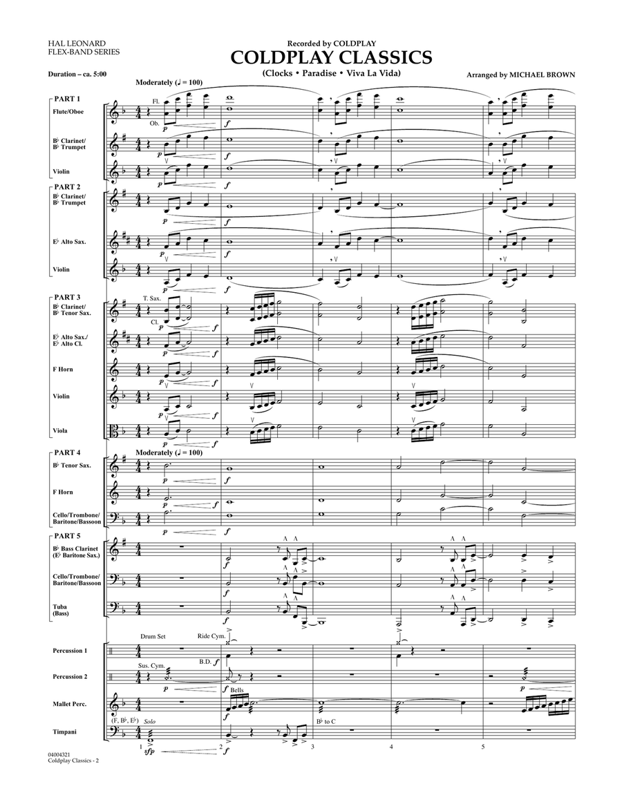 Coldplay Classics - Conductor Score (Full Score) Concert Band scores gallery preview page 2