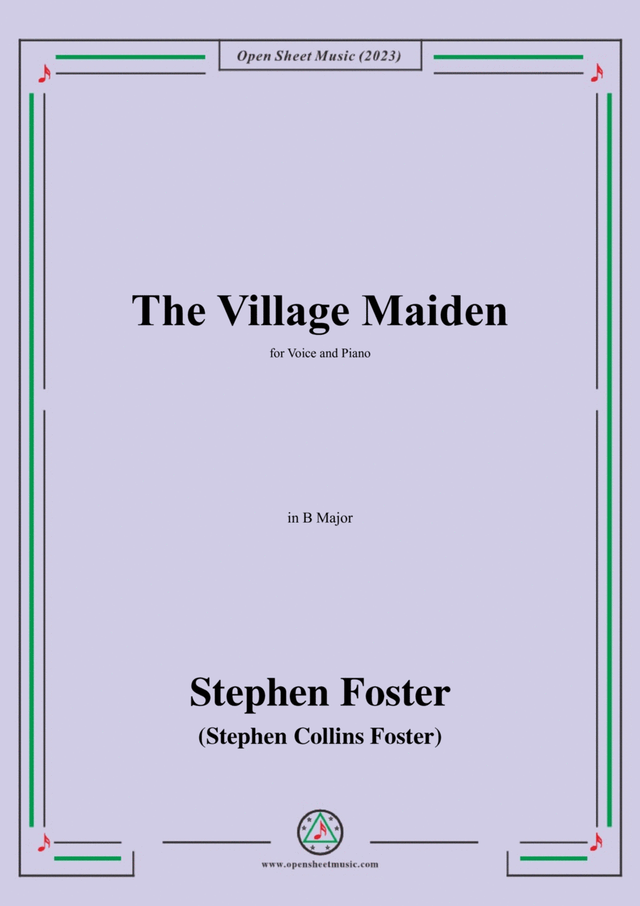 S. Foster-The Village Maiden,in B Major Voice scores gallery preview page 1