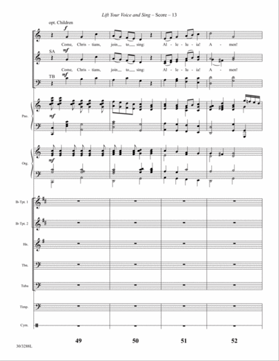 Lift Your Voice and Sing - Instrumental Ensemble Score and Parts Choir scores gallery preview page 16