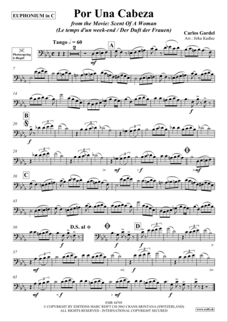 Por Una Cabeza Euphonium scores gallery preview page 3