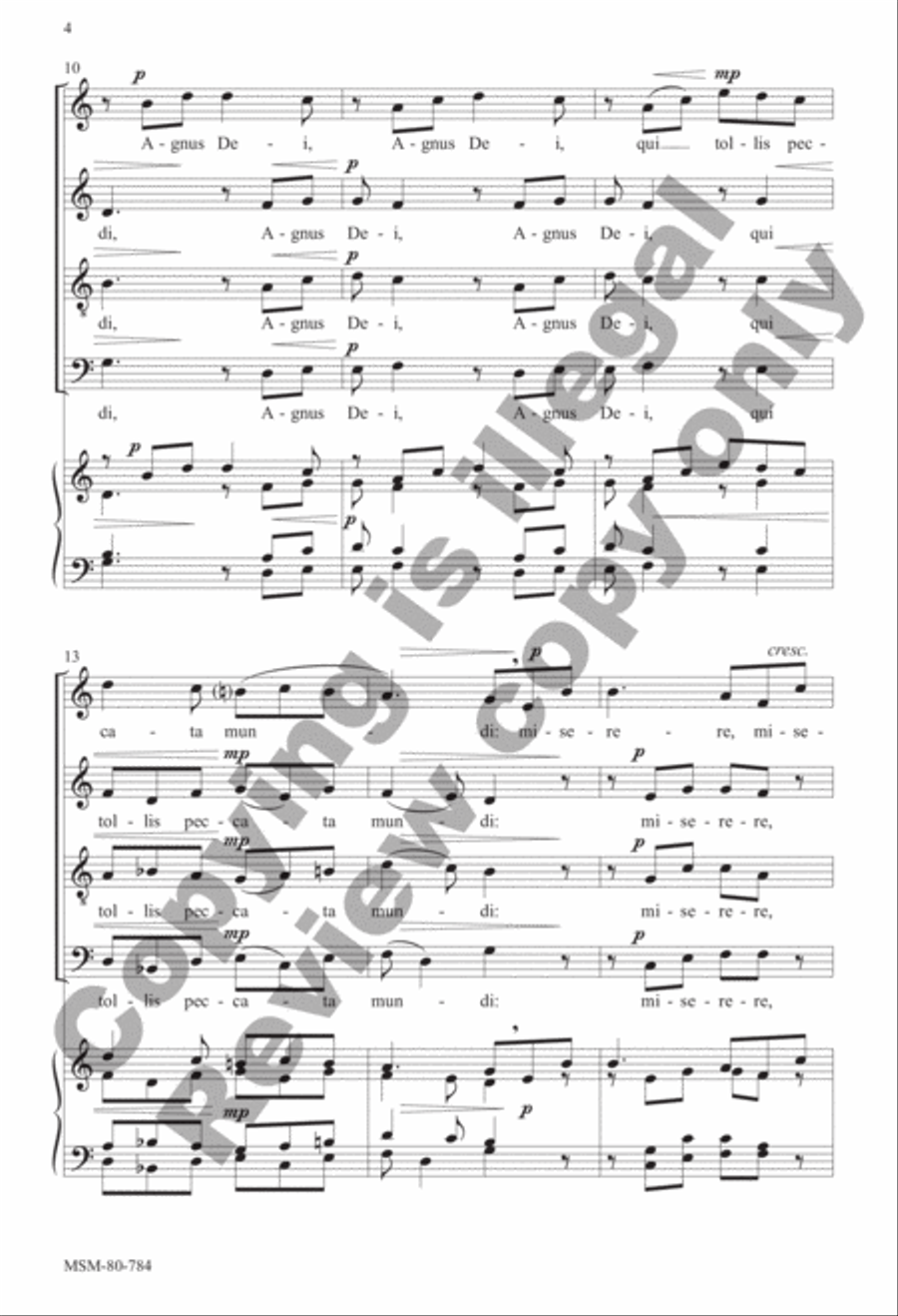 Agnus Dei Agnus Dei 4-Part scores gallery preview page 4