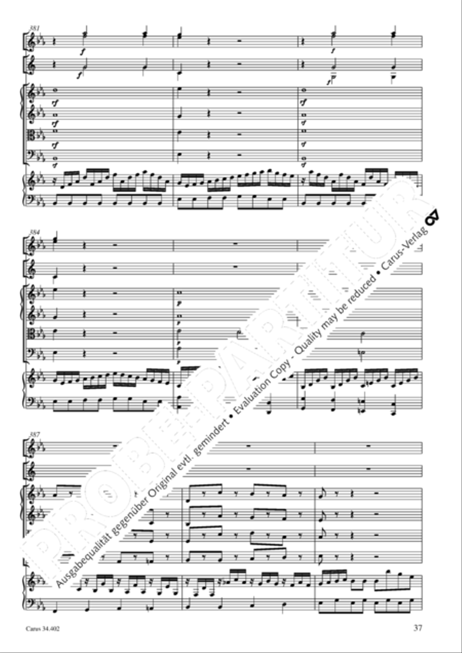 Concerto grosso for cembalo or piano Horn scores gallery preview page 38