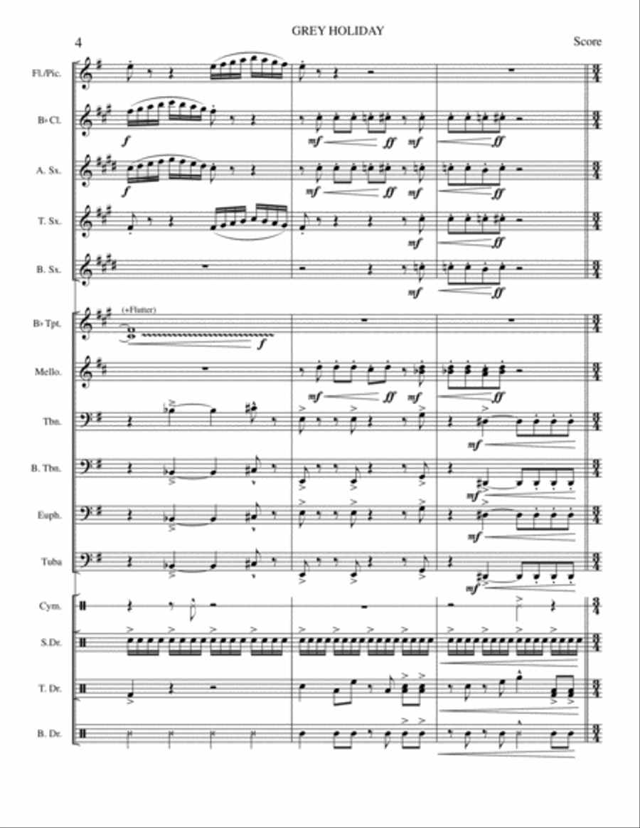 Grey Holiday: Stand Tune for Marching Band Marching Band scores gallery preview page 4