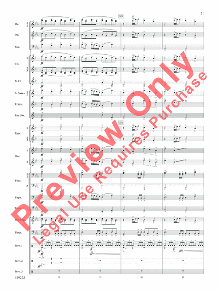 At the Movies with John Williams Concert Band scores gallery preview page 46