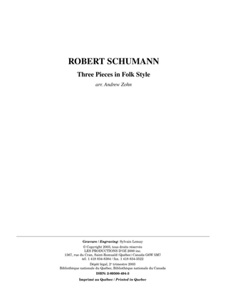 Book cover for Three Pieces in Folk Style