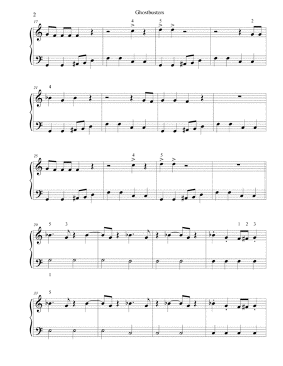 Ghostbusters Ghostbusters Easy Piano scores gallery preview page 2