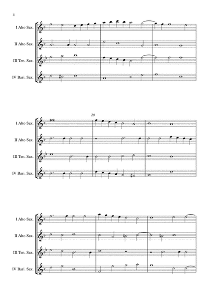 "Exsultate Deo" (Giovanni Pierluigi da Palestrina) Saxophone Quartet (AATB) arr. Adrian Wagner image number null