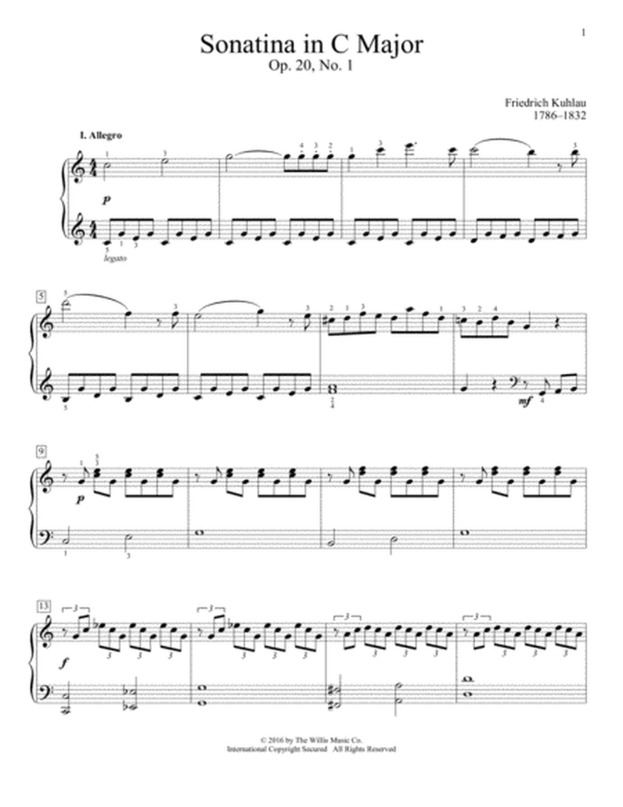Sonatina In C Major, Op. 20, No. 1