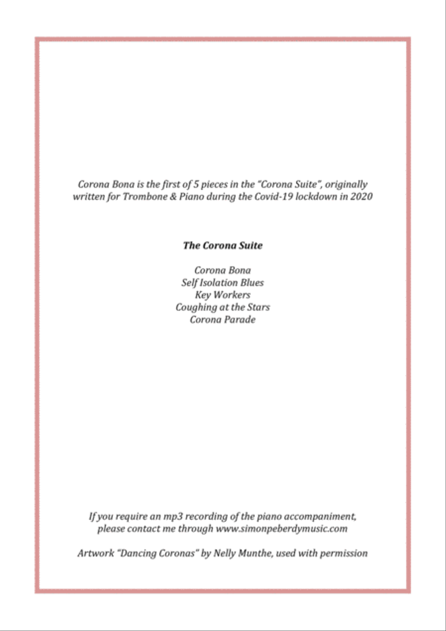 Corona Bona from the Corona Suite for Clarinet and Piano by Simon Peberdy Clarinet Solo scores gallery preview page 6