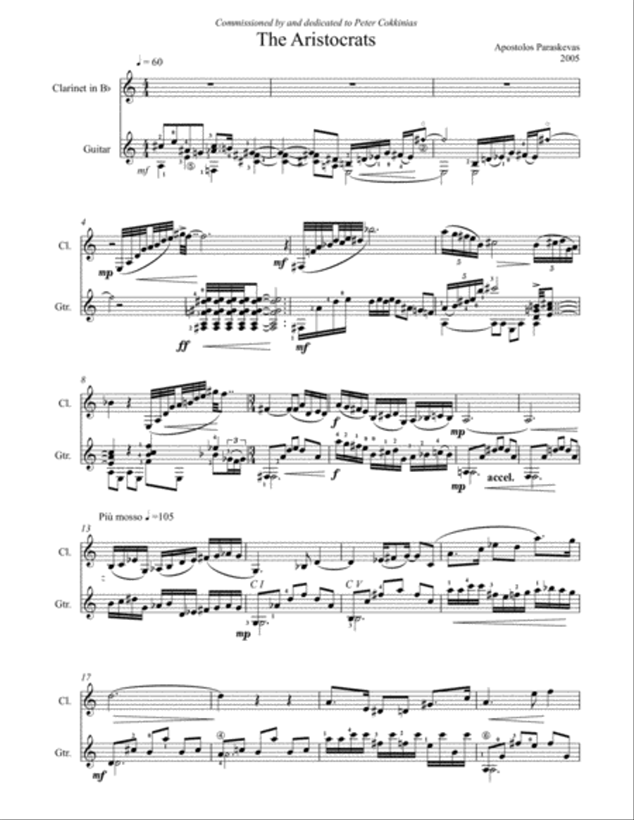 The Aristocrats, Classical Guitar, Clarinet/sax/Violin Small Ensemble scores gallery preview page 4