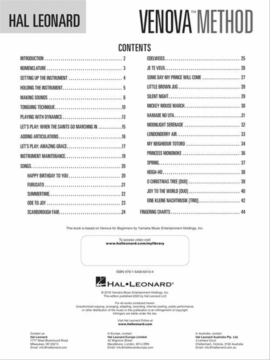 Hal Leonard Venova Method Collection / Songbook scores gallery preview page 3