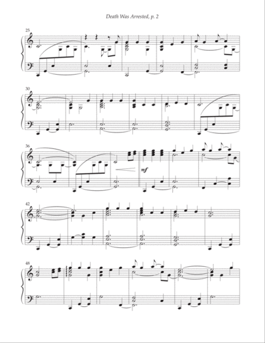 Death Was Arrested Piano Solo scores gallery preview page 2