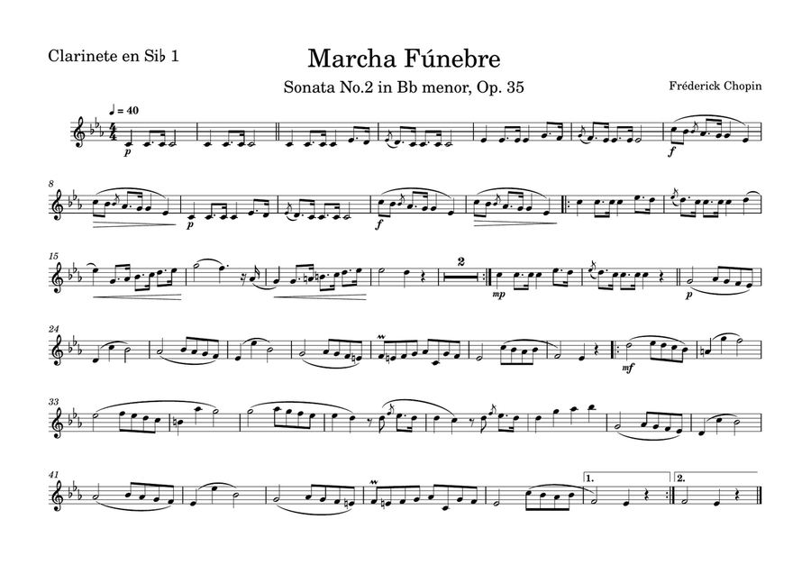 Marcha Fúnebre de Chopin Marching Band scores gallery preview page 2