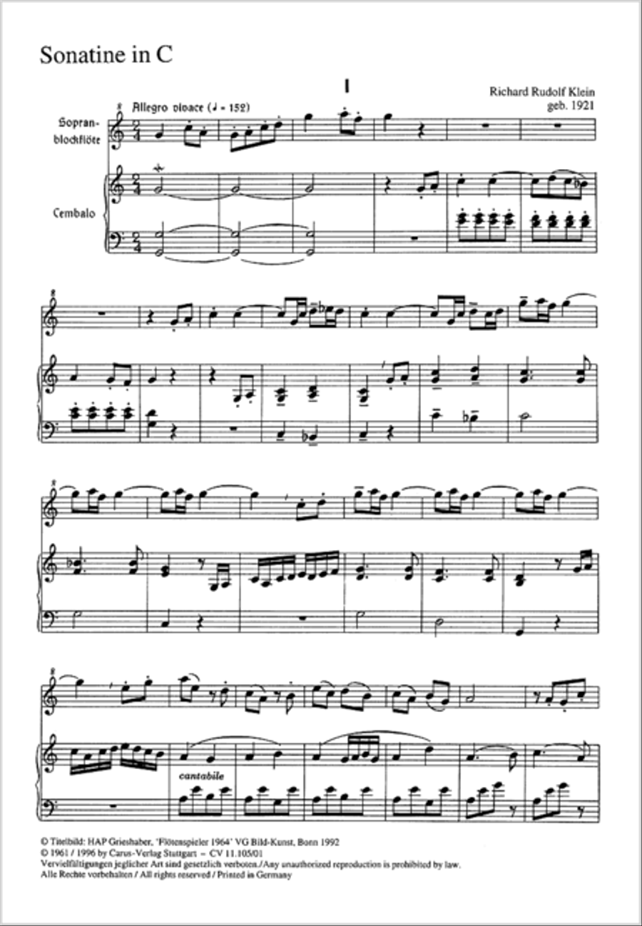 Sonatine in C Recorder scores gallery preview page 2