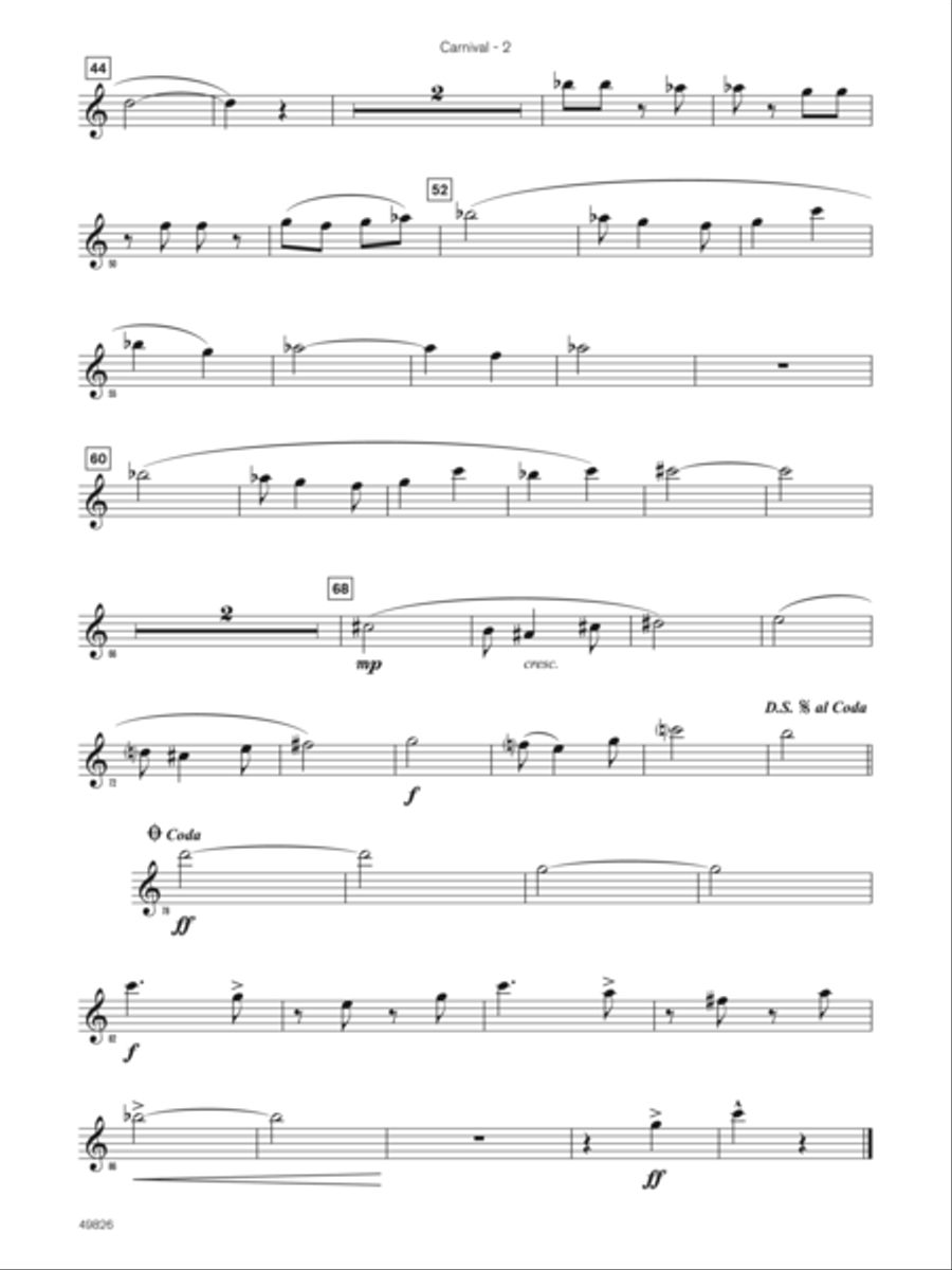 Carnival (Sound Innovations Soloist, Alto Sax) Small Ensemble scores gallery preview page 2