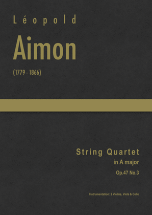 Book cover for Aimon - String Quartet in A major, Op.47 No.3