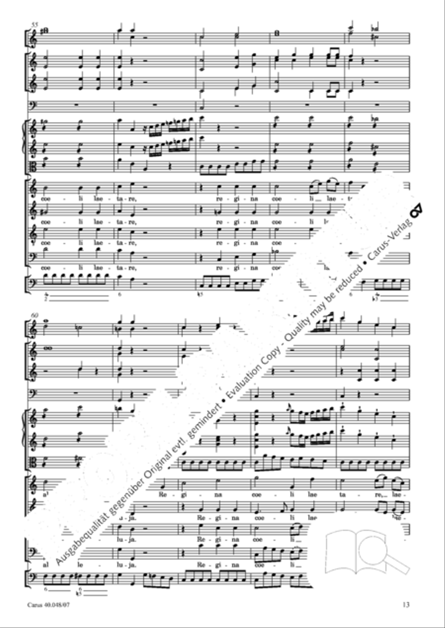 Regina coeli in B-Flat Major, K. 127 4-Part scores gallery preview page 14