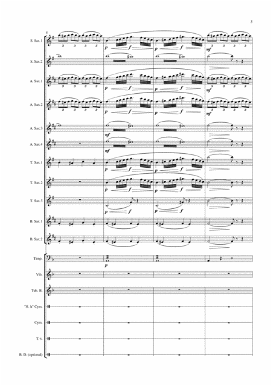 Night on the Bare Mountain arranged for Saxophone Ensemble Score and Parts Woodwind Ensemble scores gallery preview page 4