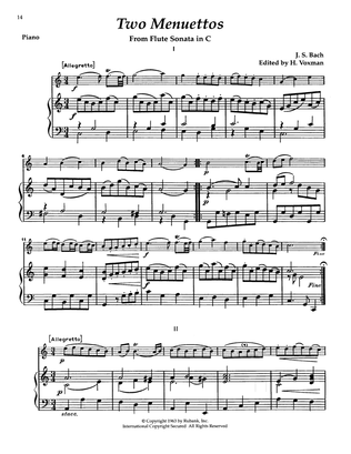 Book cover for Two Menuettos (from Flute Sonata in C)