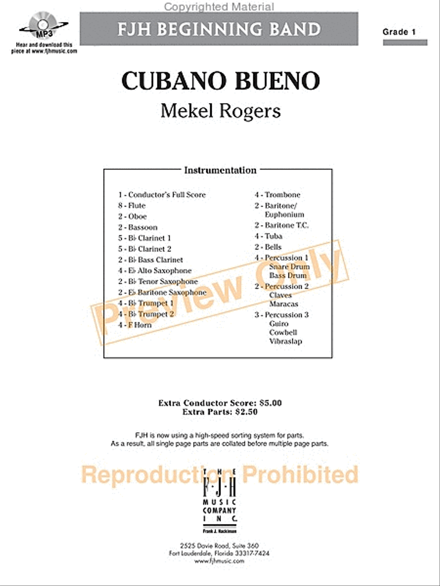Cubano Bueno Cubano Bueno Concert Band scores gallery preview page 2