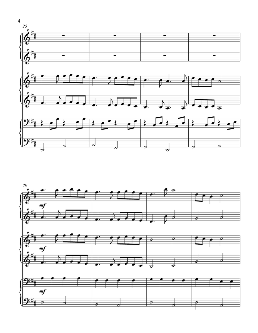 Canon In D (intermediate trio, 1 piano, 6 hands) Piano Trio scores gallery preview page 5