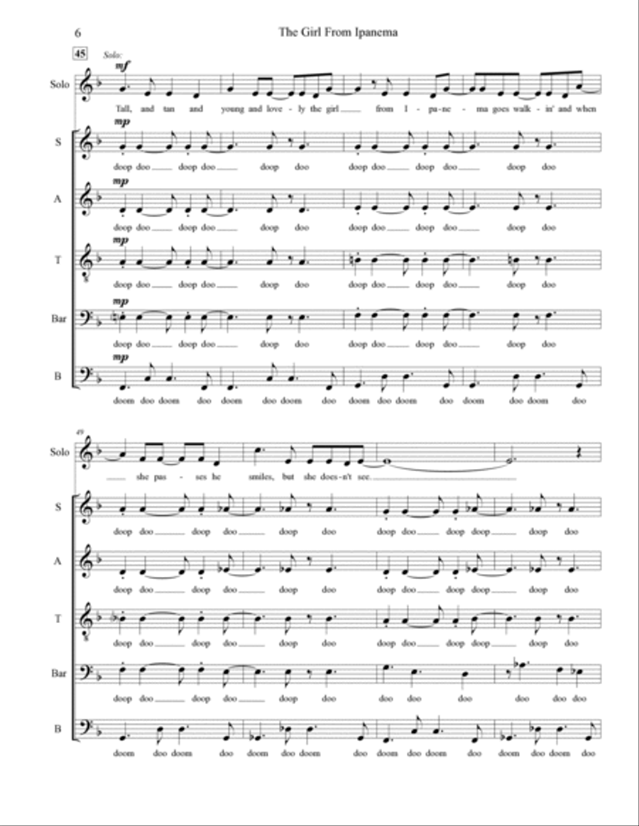 The Girl From Ipanema (garôta De Ipanema) Divisi scores gallery preview page 6
