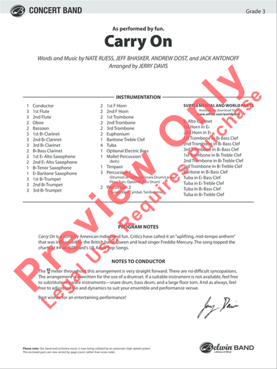Carry On Concert Band scores gallery preview page 2