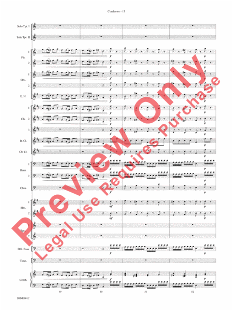 Concerto in C Major for Two Trumpets (I. Allegro, II. Largo, III. Allegro) Concert Band scores gallery preview page 17