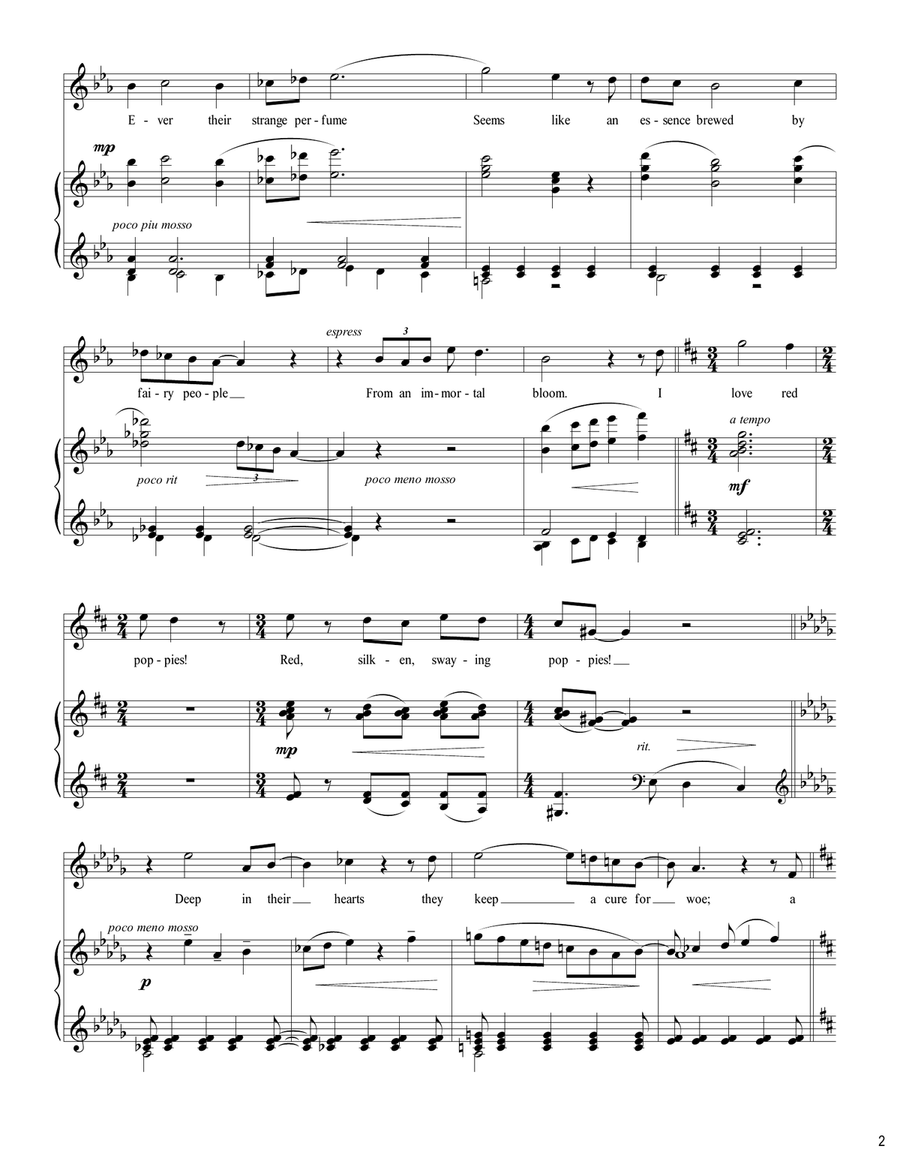 I Love Red Poppies Soprano Voice scores gallery preview page 3
