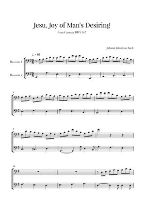 Bach - Jesu, Joy of Man's Desiring for 2 Bassoons