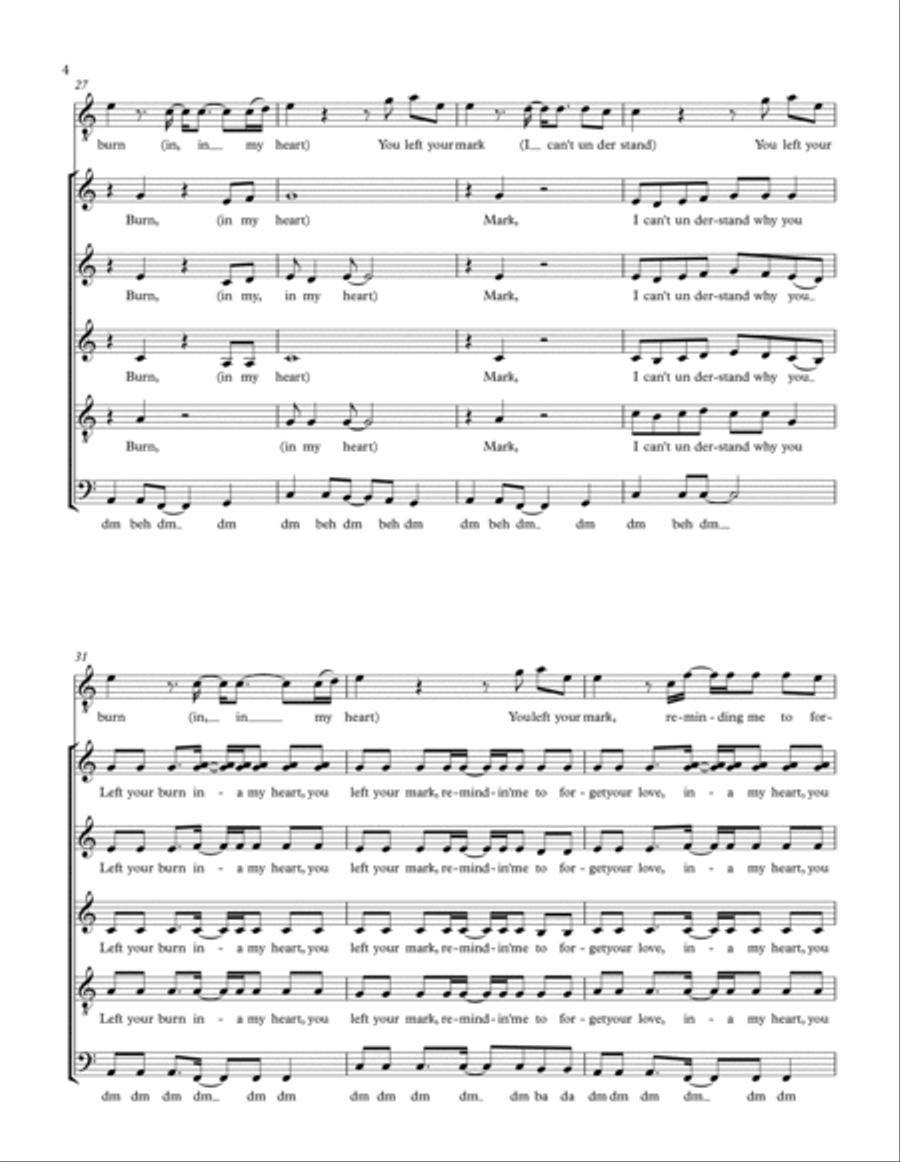 Remind Me To Forget Divisi scores gallery preview page 4