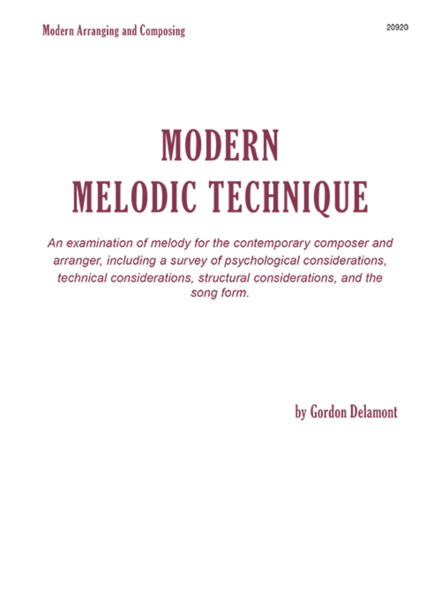 Modern Melodic Technique