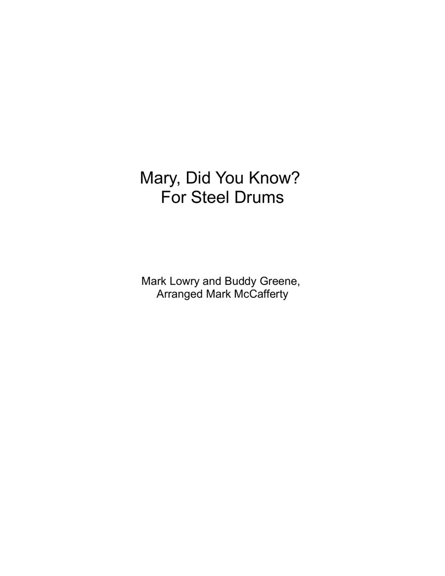 Mary, Did You Know? Percussion Ensemble scores gallery preview page 1