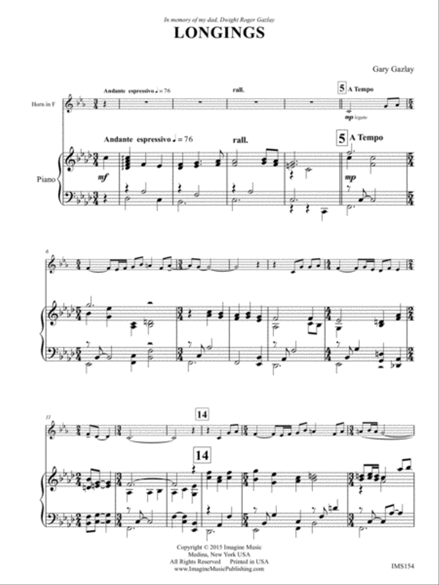 Longings Longings Horn scores gallery preview page 3