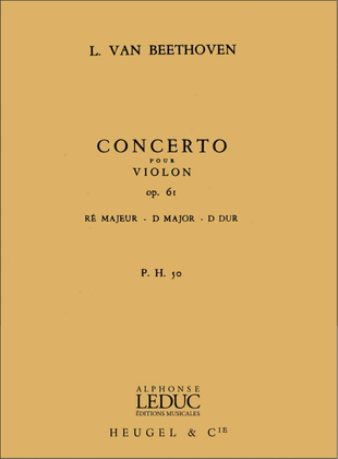 Book cover for Beethoven Violin Concerto Op 61 In D Major Ph50 Orchestra Score