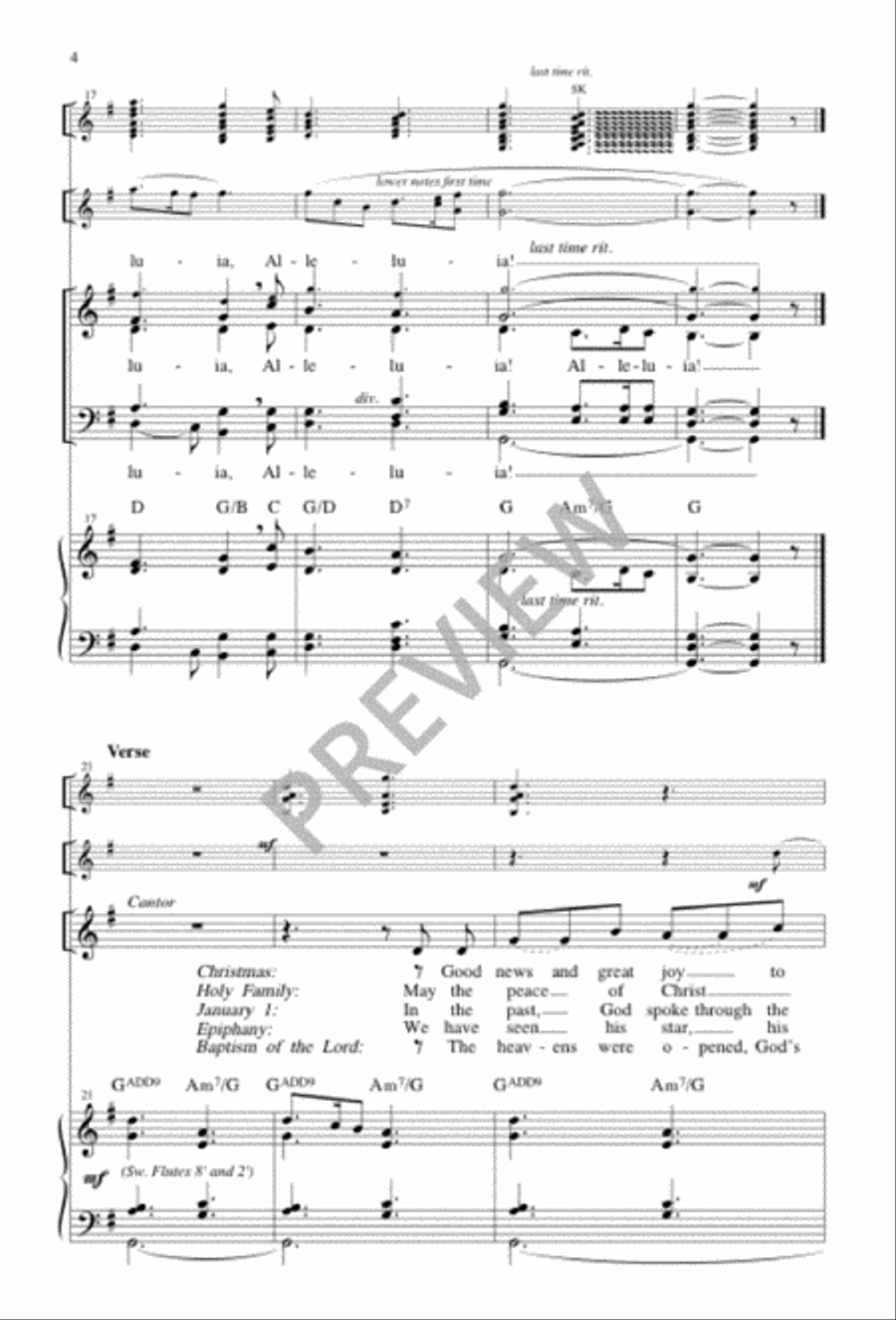 Christmastime Alleluia 4-Part scores gallery preview page 4