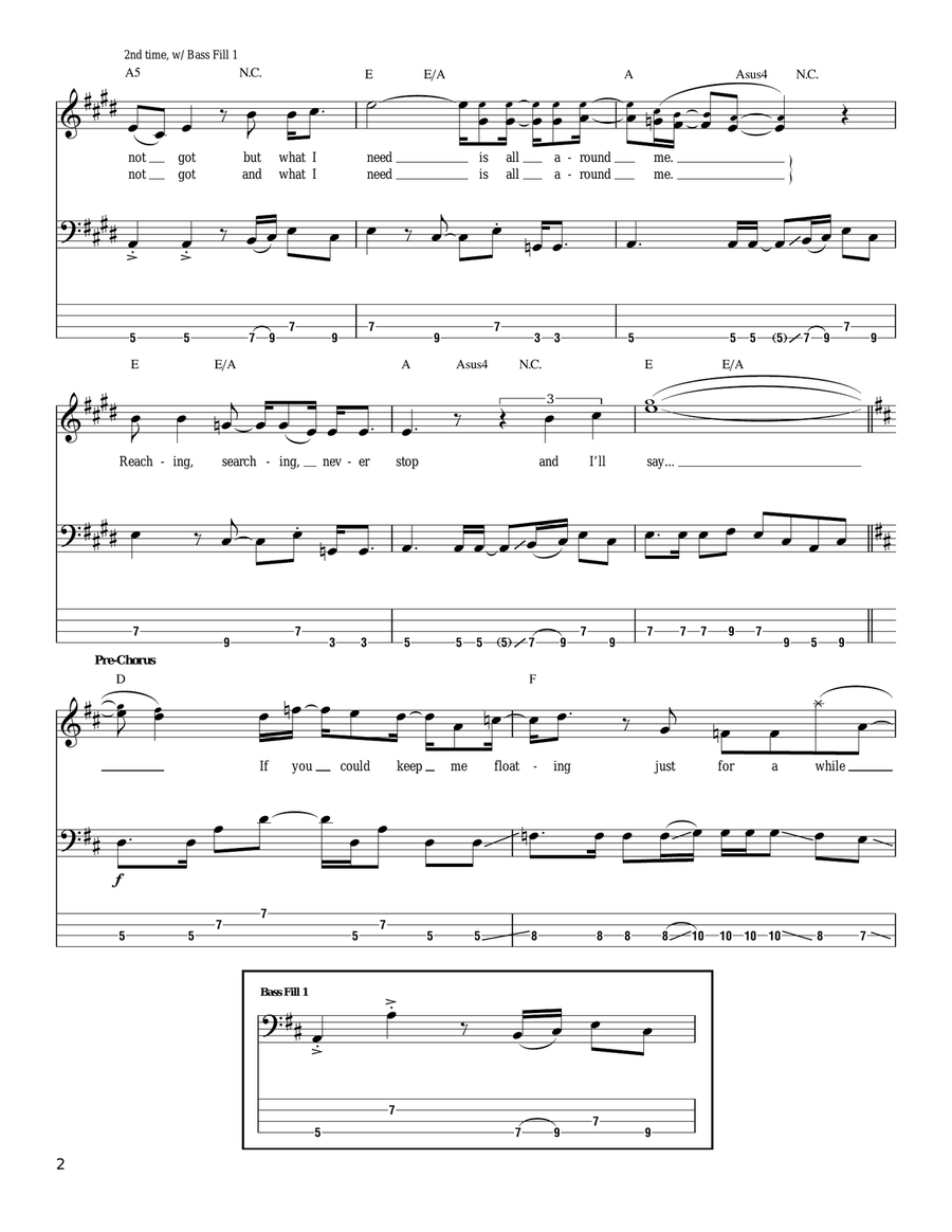 Jimi Thing Jimi Thing Bass Guitar Tablature scores gallery preview page 2