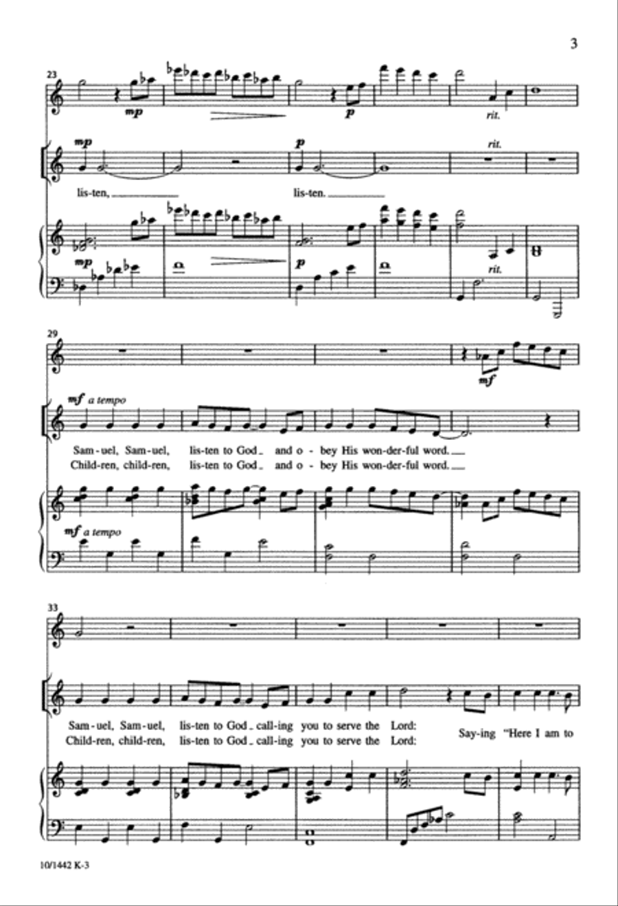 Listen to God Unison Choir scores gallery preview page 3