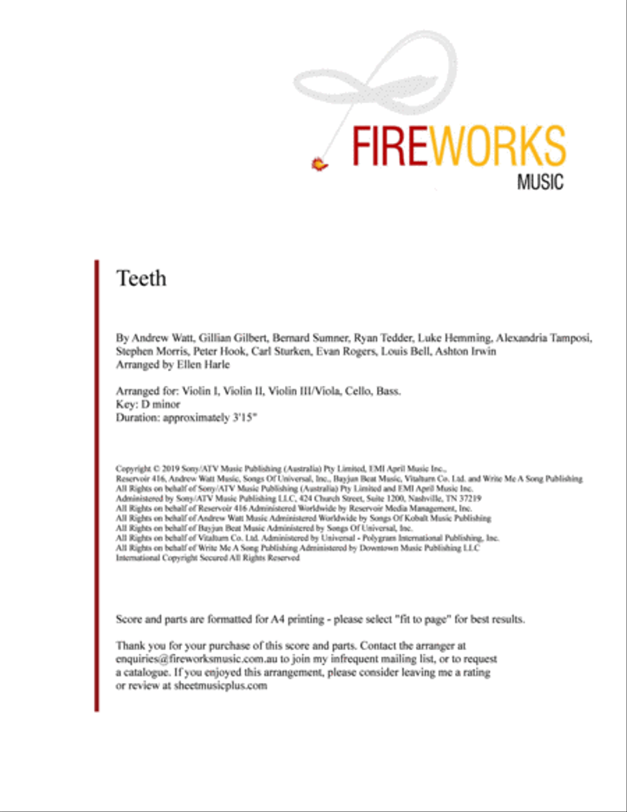 Teeth String Orchestra scores gallery preview page 2
