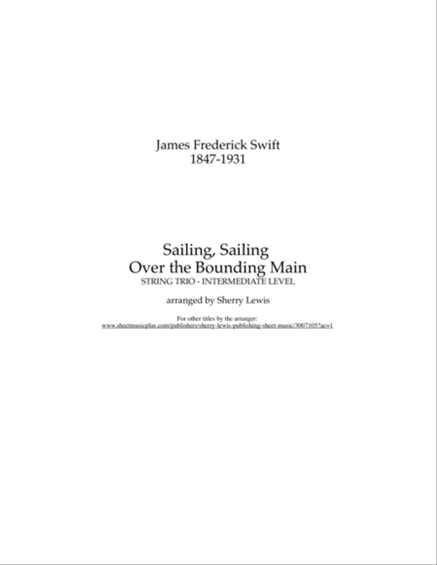 Sailing, Sailing Over the Bounding Main String Trio scores gallery preview page 2