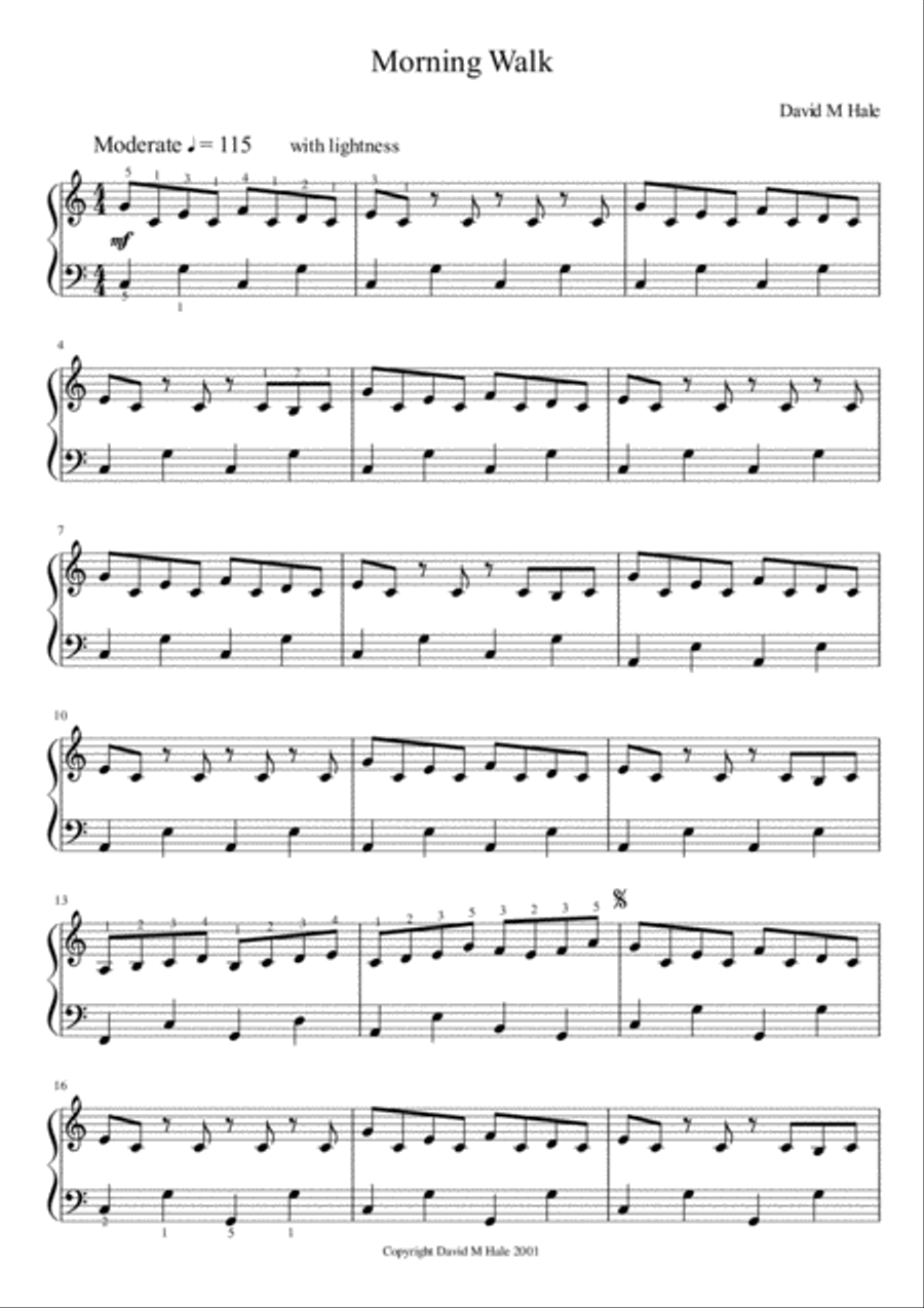 Morning Walk Easy Piano - Digital Sheet Music