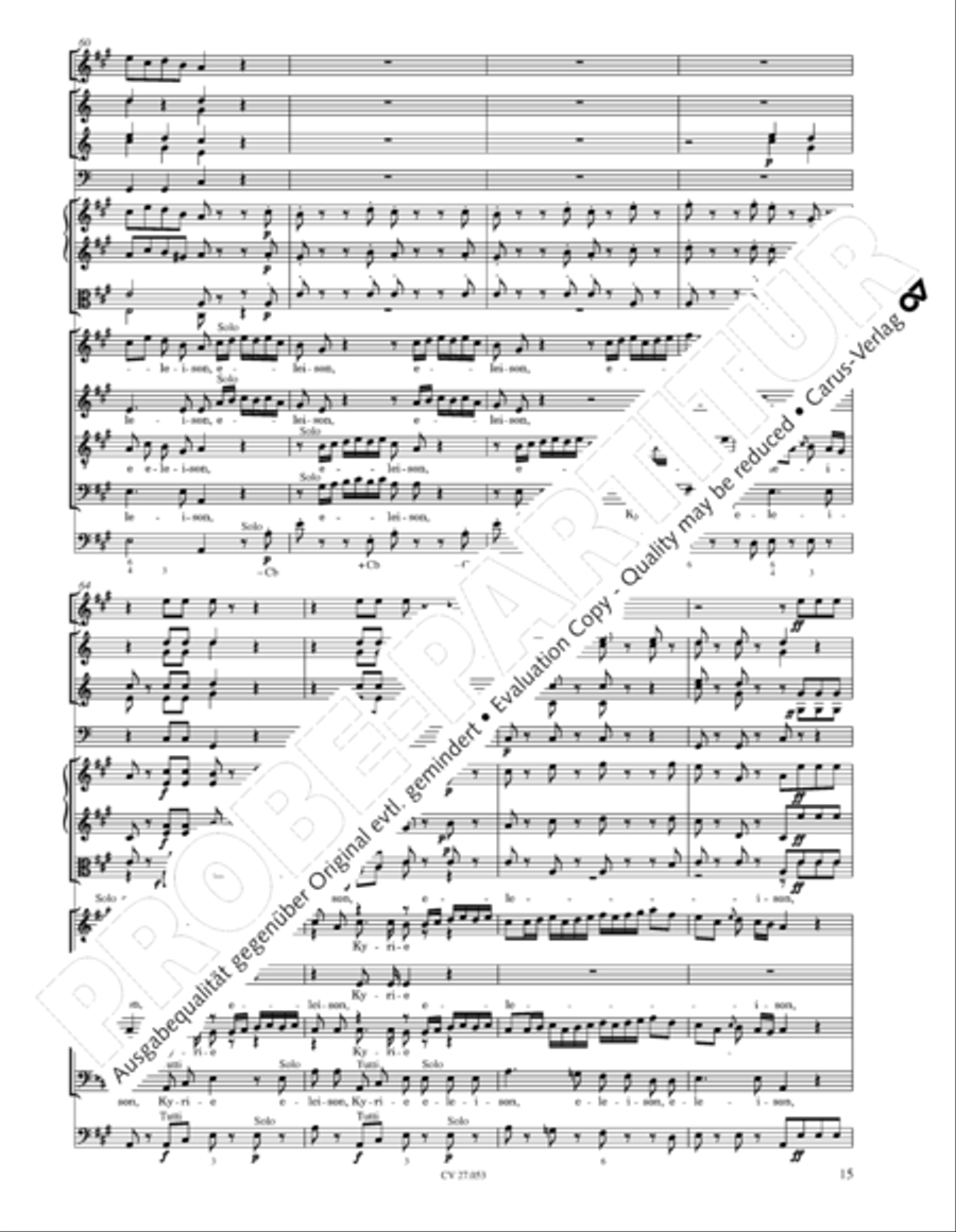 Creation Mass in A-major after Joseph Haydn (Schopfungsmesse in A nach Joseph Haydn) 4-Part scores gallery preview page 16