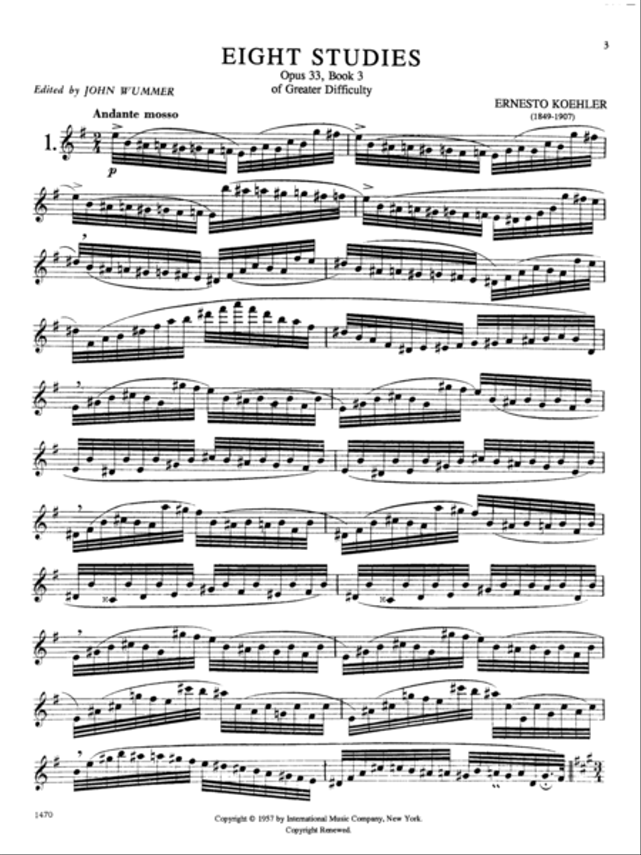 The Progress In Flute Playing, Opus 33, Volume III. Studies Of Greater Difficulty