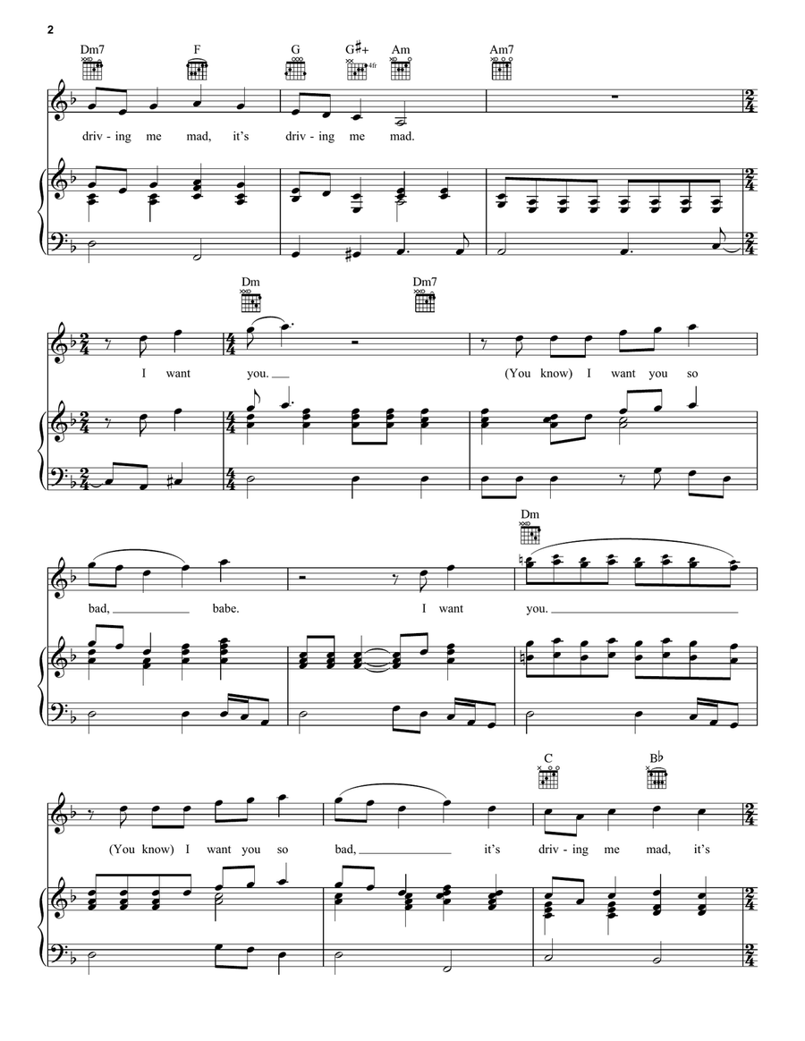 I Want You (She's So Heavy) Piano, Vocal, Guitar scores gallery preview page 2