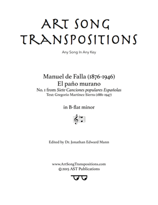 DE FALLA: El paño moruno (transposed to B-flat minor)
