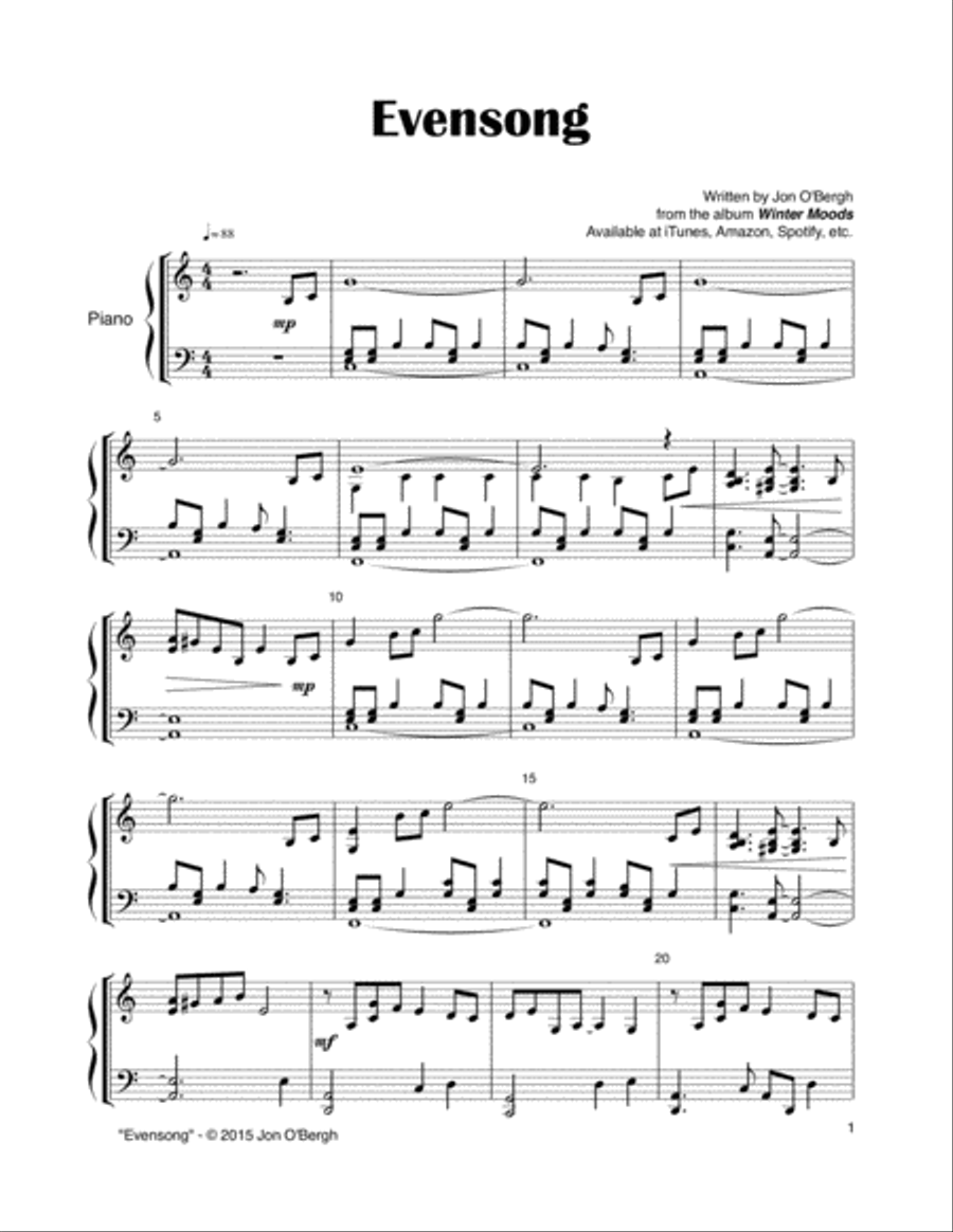 Evensong Evensong Piano Solo scores gallery preview page 2
