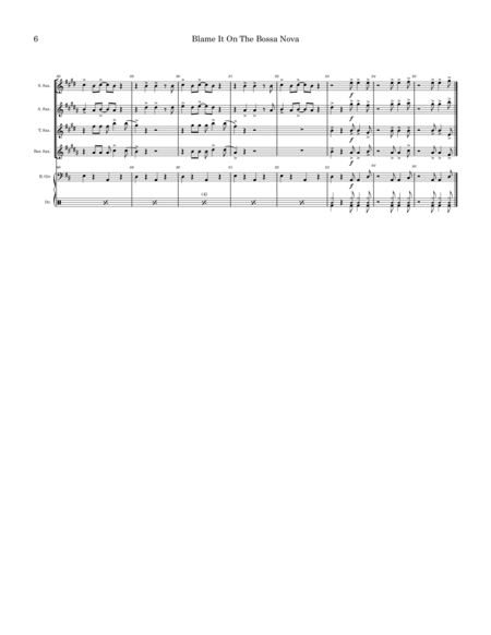 Blame It On The Bossa Nova by Eydie Gorme Saxophone Quartet - Digital Sheet Music