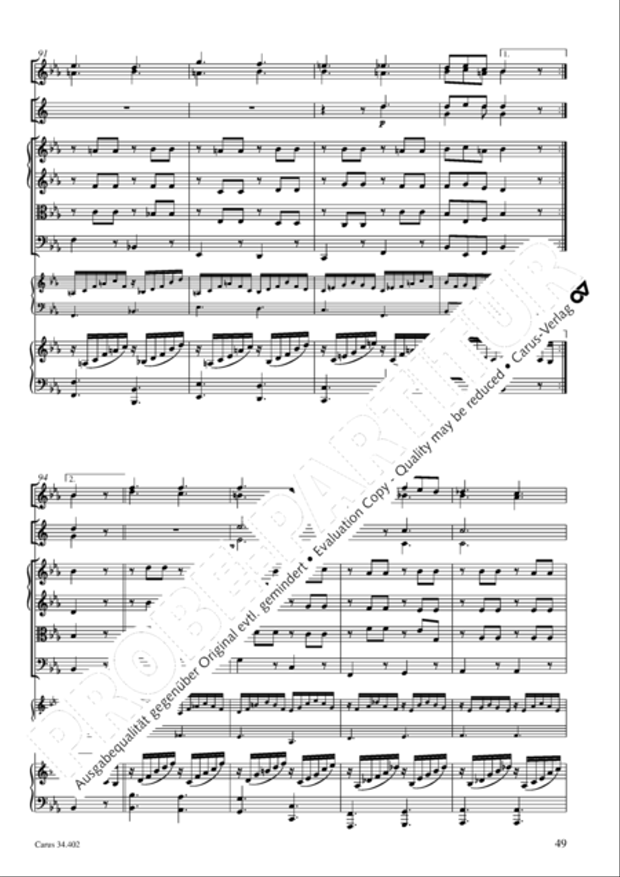 Concerto grosso for cembalo or piano Horn scores gallery preview page 50