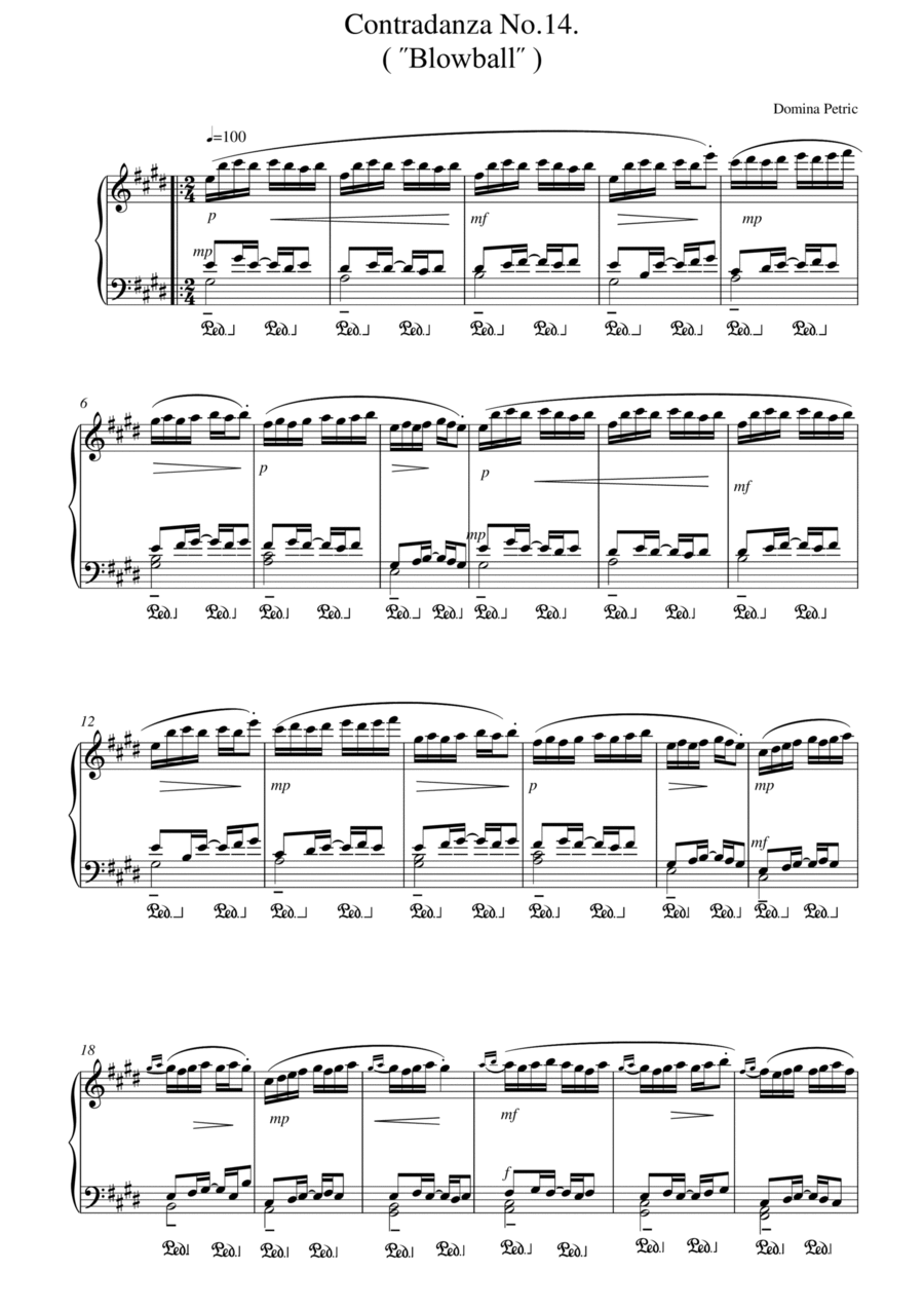 Fourteenth Contradanza: Blowball Piano Solo scores gallery preview page 1